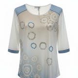 Maglia con Stampe Mandala e Dettagli Lurex GR2058 BIANCO MARICLA 