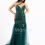 abito toulle e paiette FP881009 VERDE MARICLA ELEGANCE 