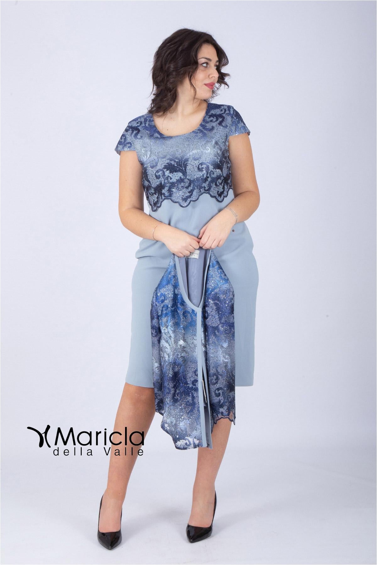 tubino con giacca sfumata GU705 INDACO MARICLA ELEGANCE 