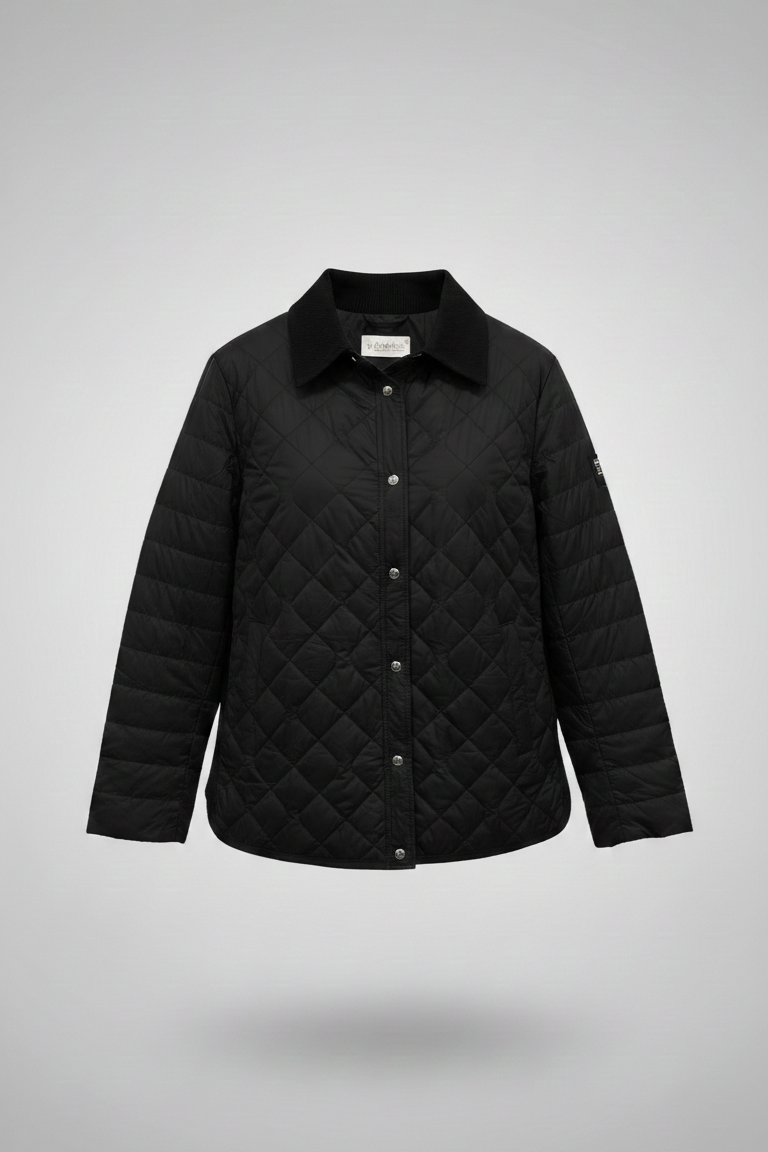 Giacca trapunta con collo in velluto EC2467 NERO MARICLA 