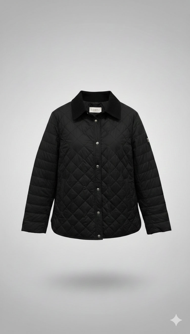 Giacca trapunta con collo in velluto EC2467 NERO MARICLA 