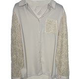 camicia con manica ricamata ROMINA PANNA MARICLA 