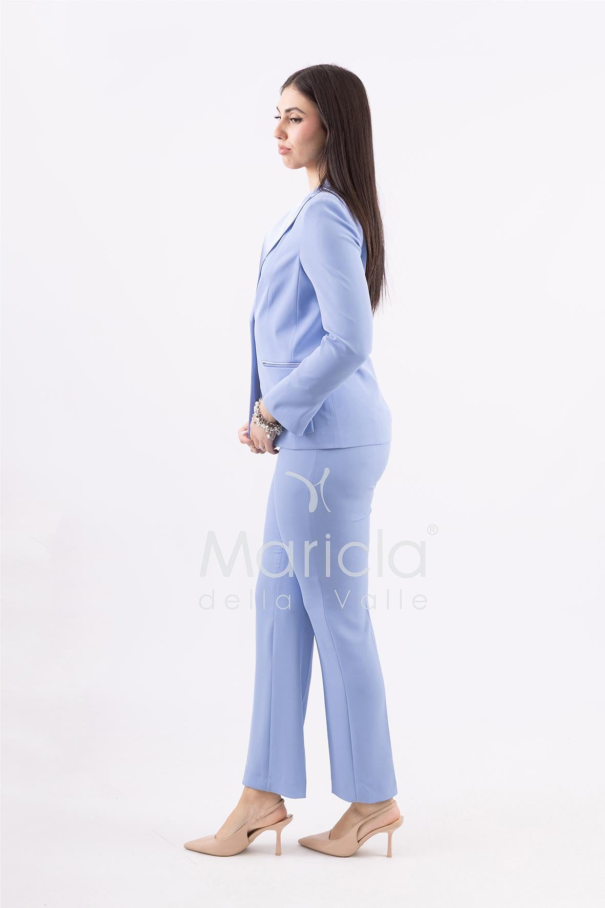 Completo tailleur collo smoking ROMI3872 CELESTE MARICLA 