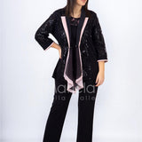 3 pz giacca paiette SH3010 NERO SHARON 
