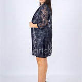 Completo tubino con spolverino PF609 BLU PAOLA FORTI 