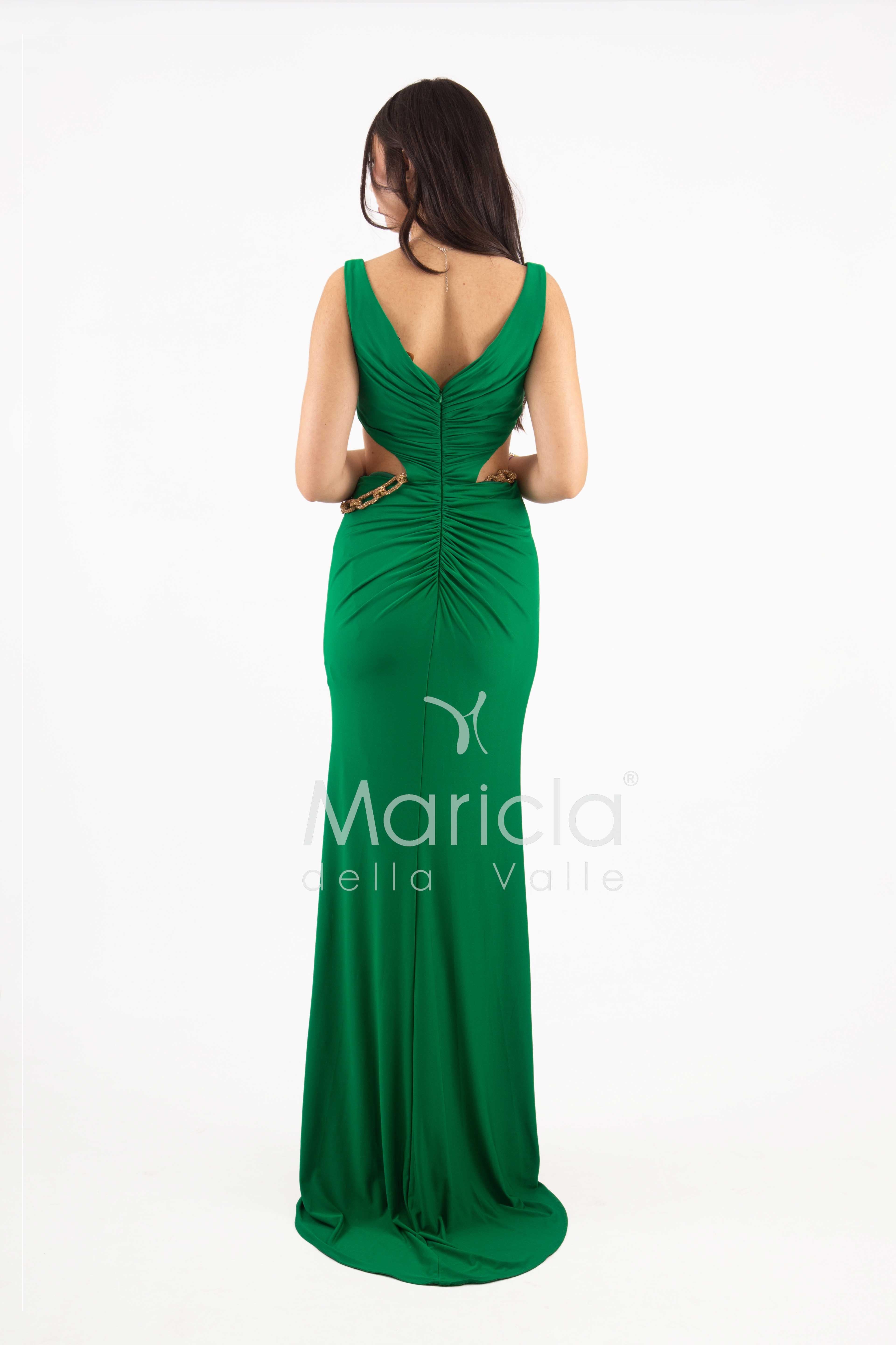 abito lungo catena aperto ANT2316Y VERDE ANTILLE ELEGANCE 