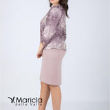 tubino con giacca sfumata GU705 MALVA MARICLA ELEGANCE 