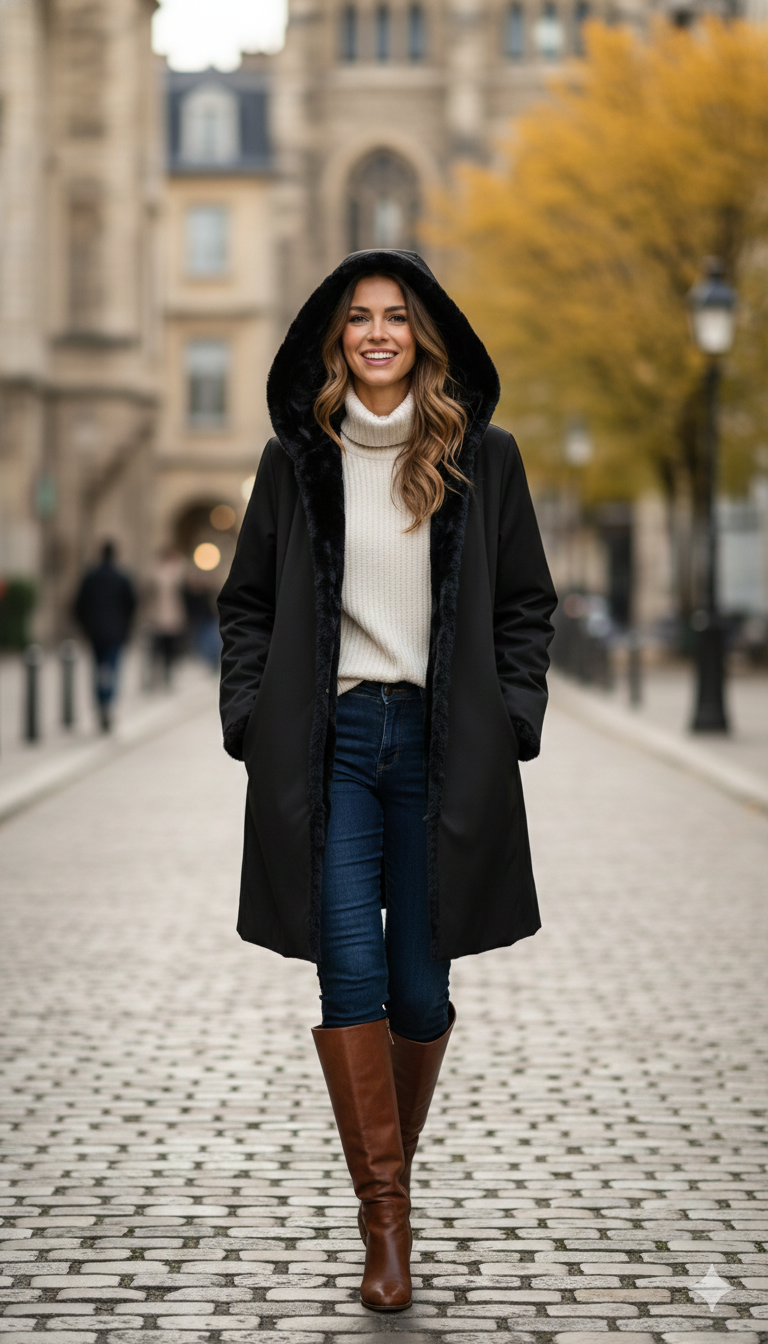 ecomontone spalmato reversibile pelliccia GIOIA NERO MARICLA 