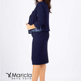 tubino ric.+bolero PF4110 BLU PAOLA FORTI 