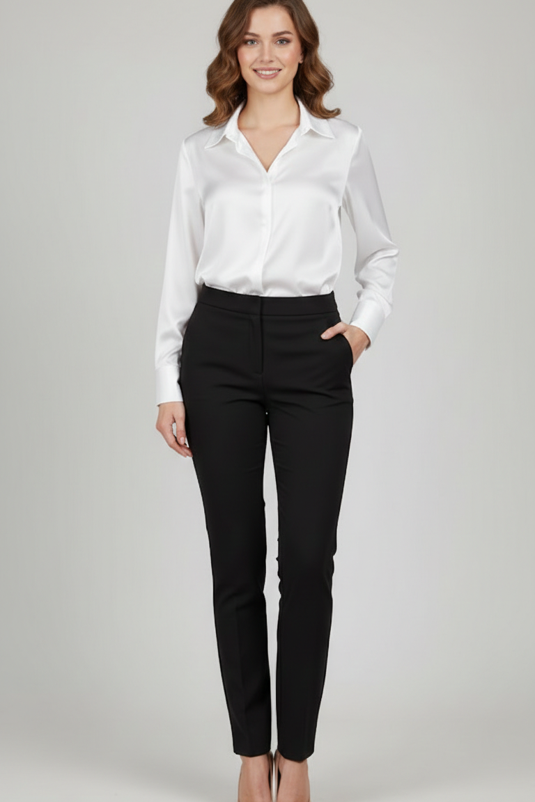 Camicia in Satin di raso luminous ROMI2752 BIANCO MARICLA 