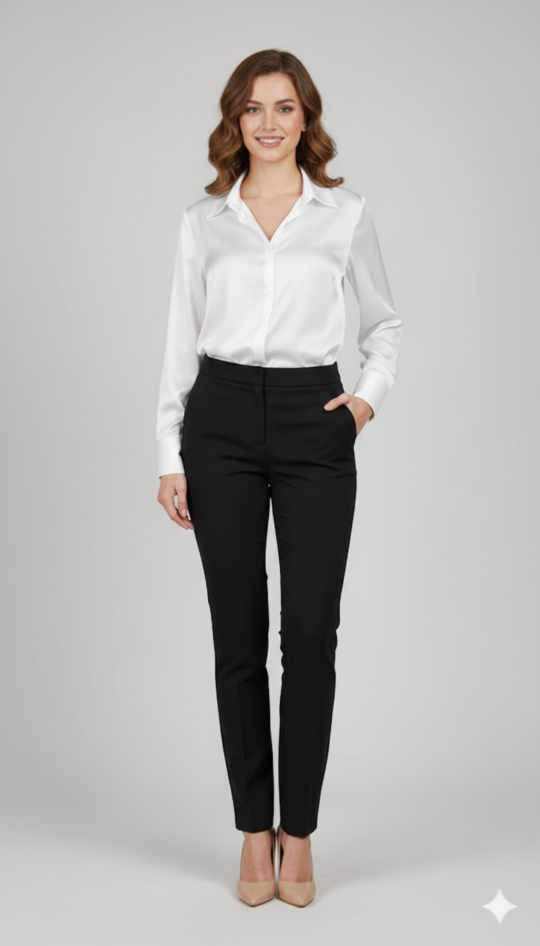 Camicia in Satin di raso luminous ROMI2752 BIANCO MARICLA 