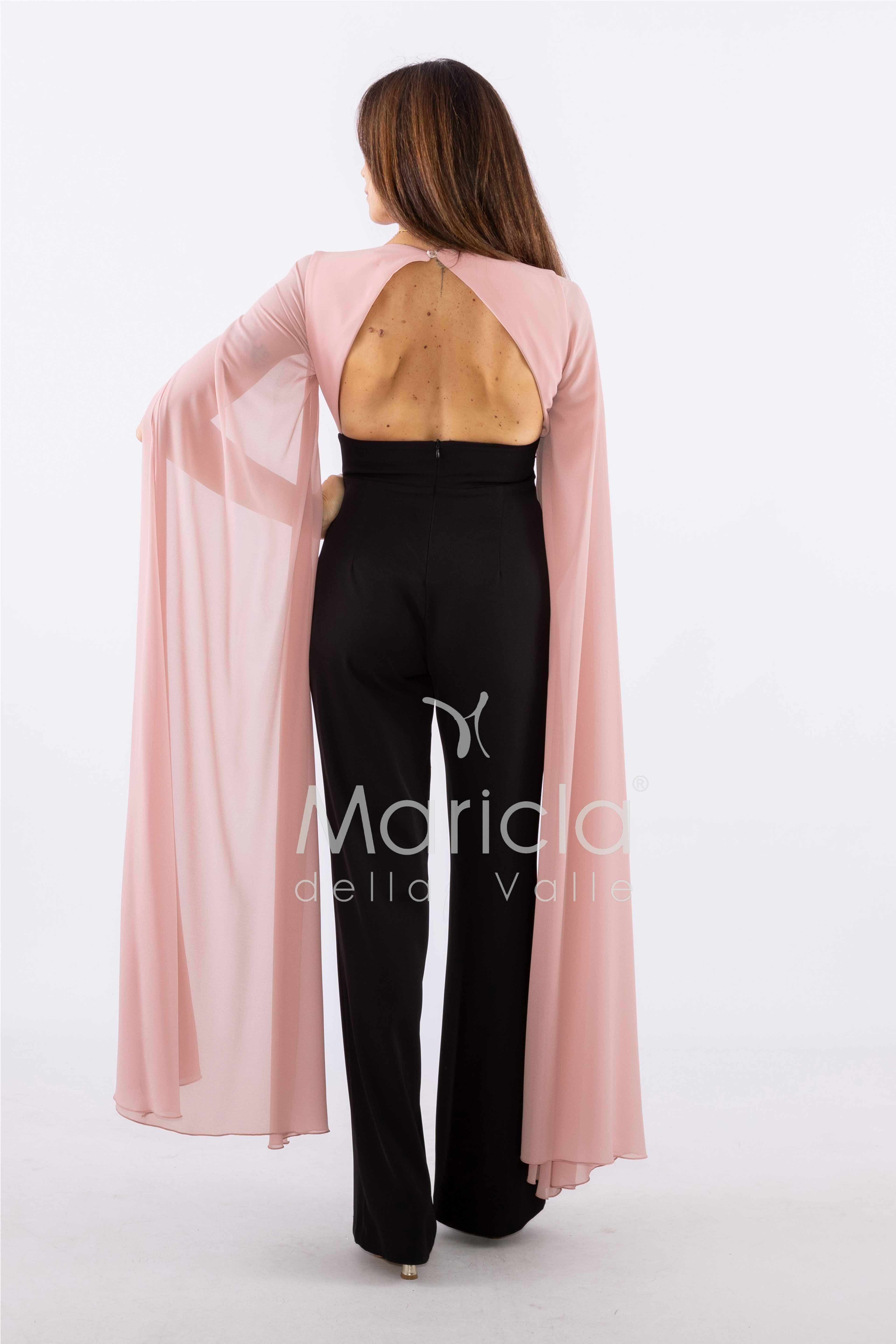 tuta con pannelli SH601 NERO/ROSA SHARON 
