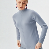 Maglia 100% lana lupetto lavorato CF4399 INDACO CARLA FERRONI 