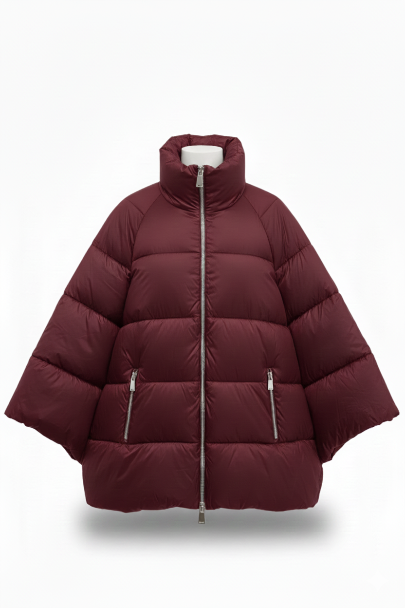 Piumino Corto Oversize con Maniche Ample AZ6837 BORDO MARICLA 