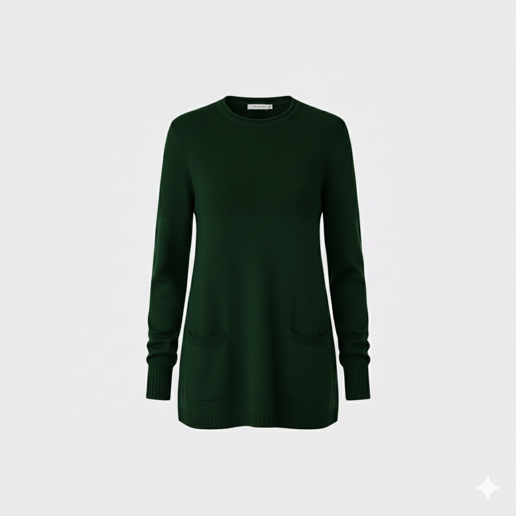 Maglia 100% lana nido d'ape CF4385 VERDE CARLA FERRONI 