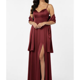 Abito con spacco e scollo a cuore JC35424 CILIEGIA MARICLA ELEGANCE 