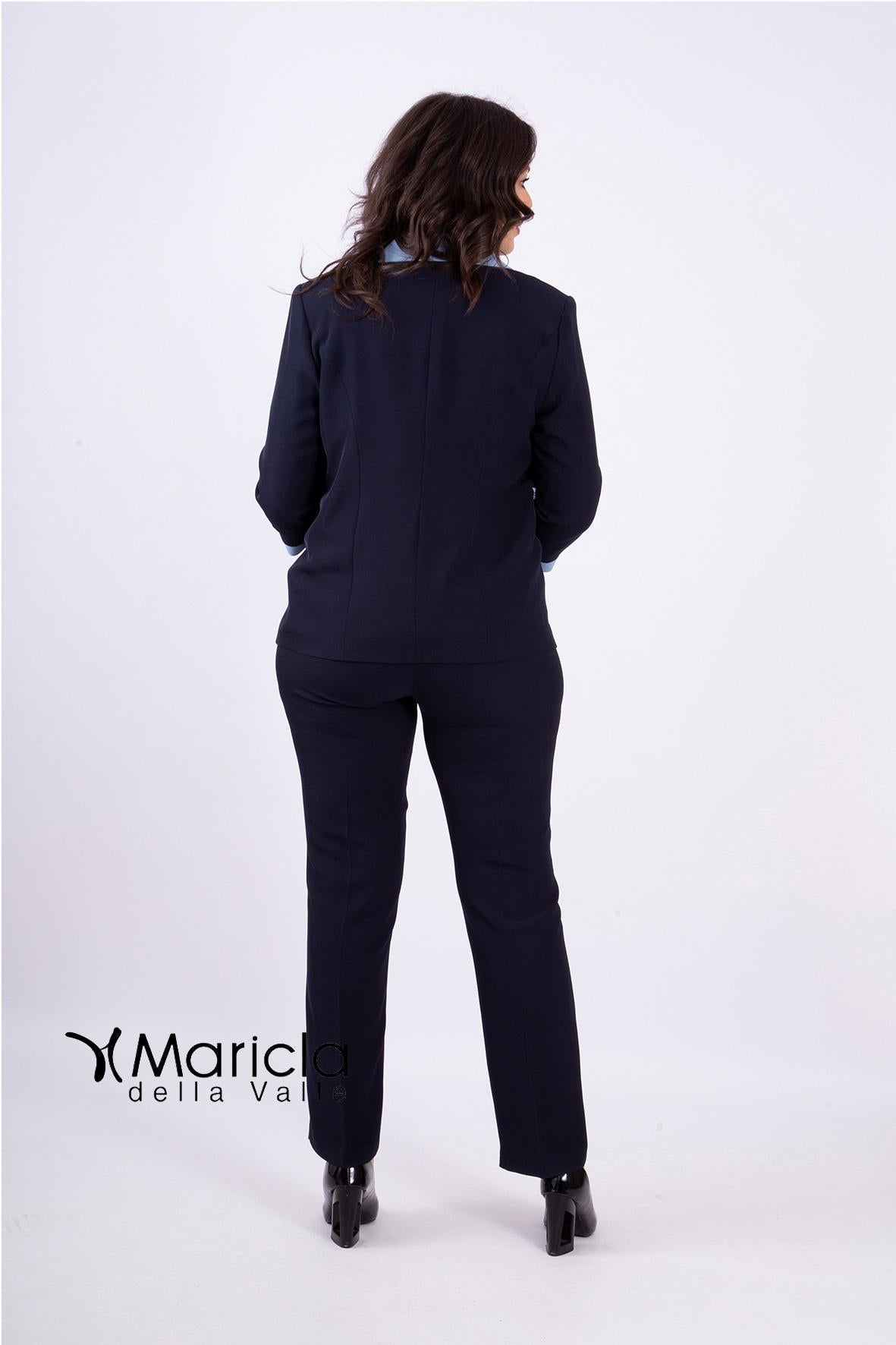 tailleur bicol 3 pezzi PF3300 BLU PAOLA FORTI 