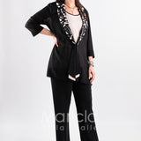 completo 3pz con giacca ricamata PF2190TP NERO PAOLA FORTI 