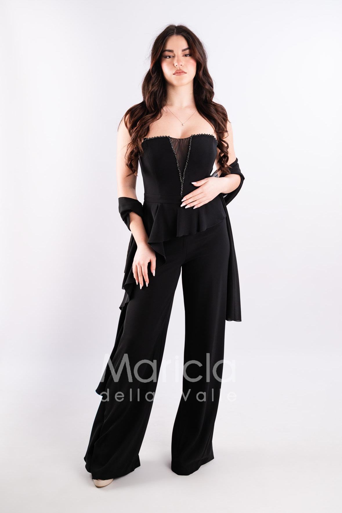 tuta con baschina PF108 NERO PAOLA FORTI 
