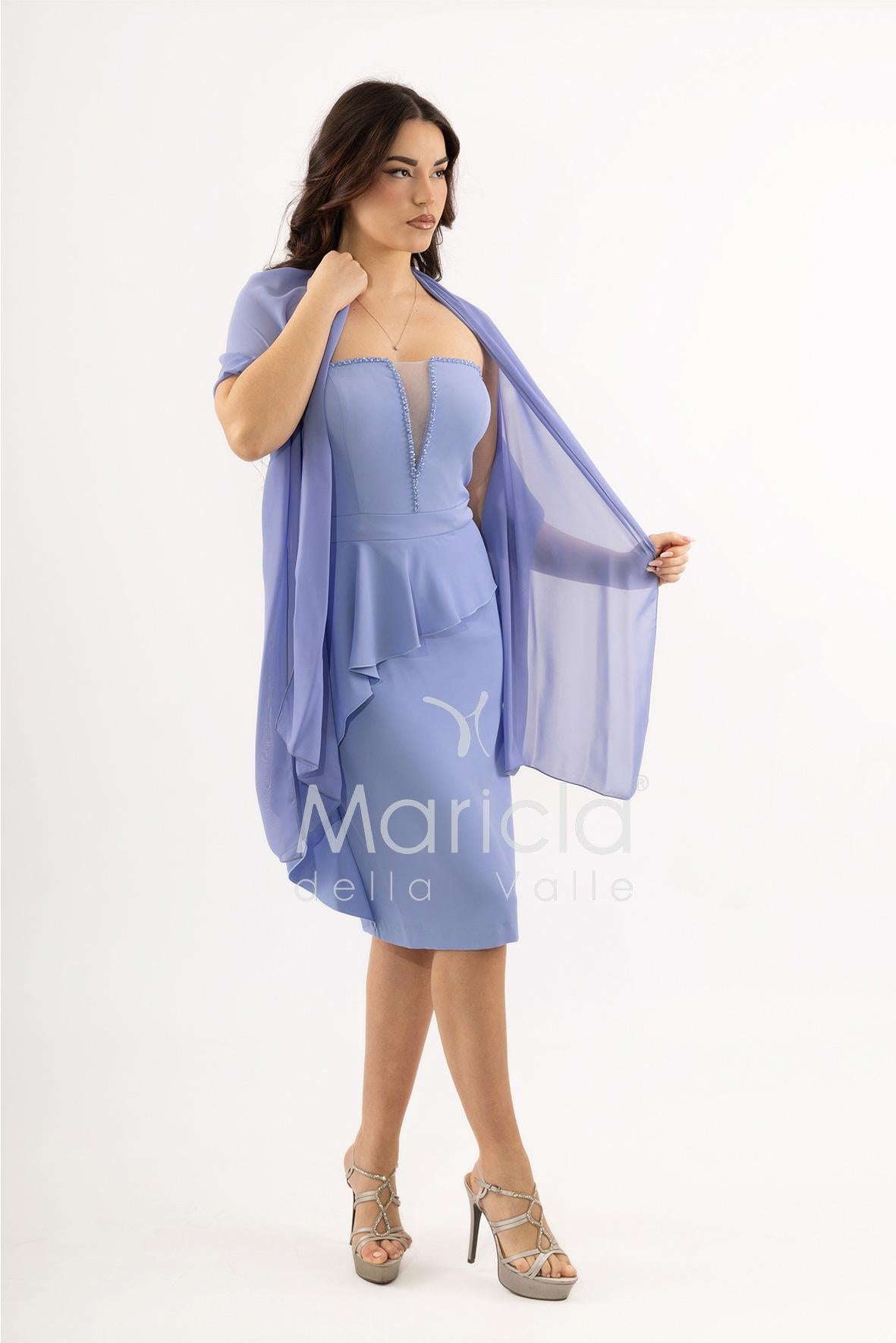 abito midi con rouche SH605AC LILLA SHARON 