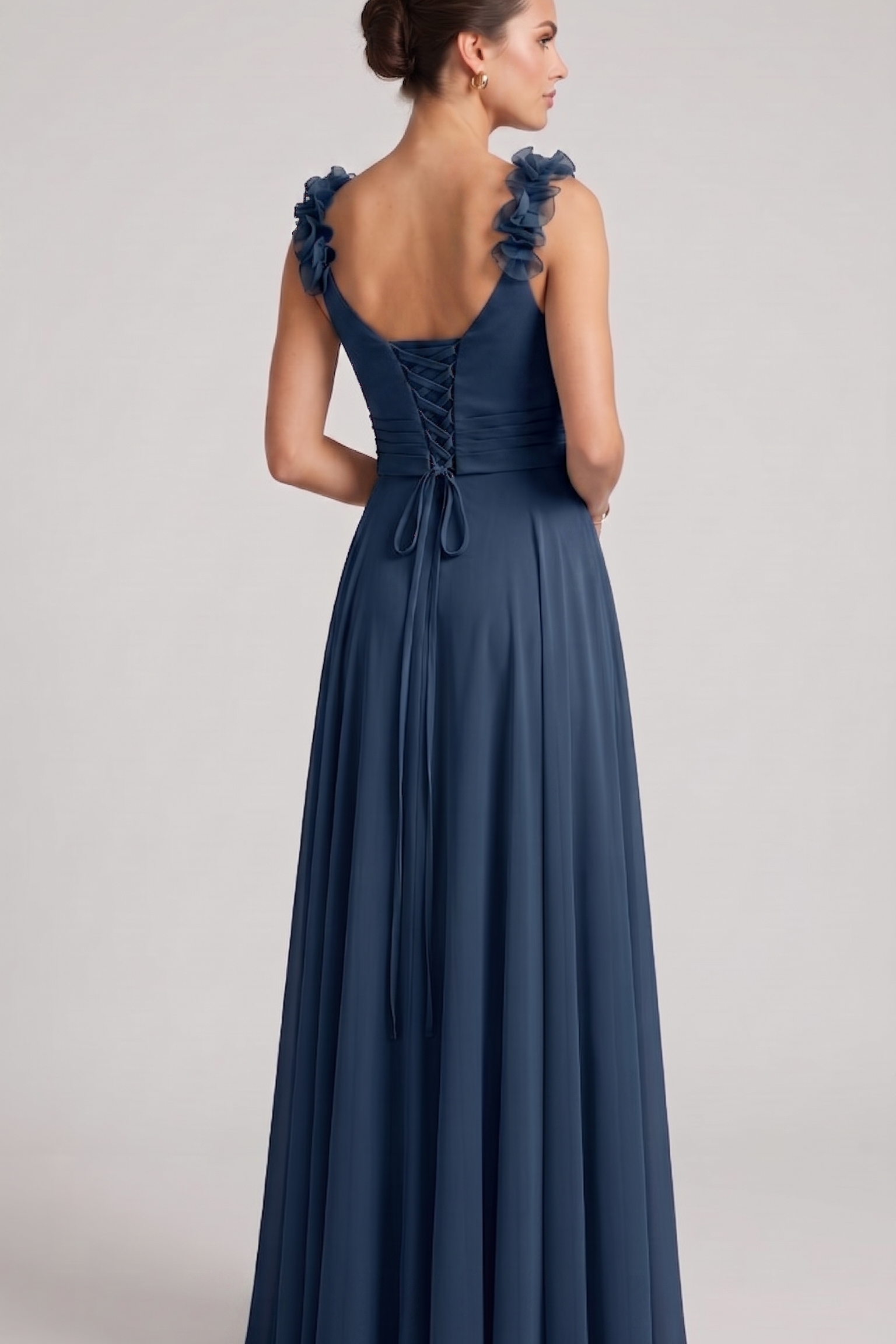 abito roselline ALC18 BLU MARICLA ELEGANCE 