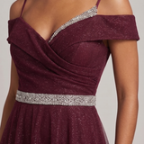 abito lungo glitter fascia strass FI7661 AMARONE MARICLA ELEGANCE 