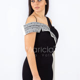 lungo bicol.lato strass PF601 NERO PAOLA FORTI 
