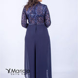 man.3/4 ricamo PF112 BLU PAOLA FORTI 