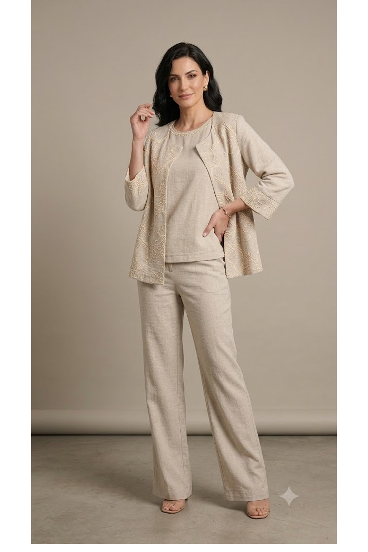 completo con ricamo GARDA BEIGE MARICLA 