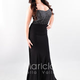 Abito corpetto strass SH511 NERO SHARON 