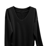Maglia tinta unita con profili chevron RF1075 NERO MARICLA 