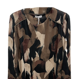 maglia fantasia con strass spalla DB10738 BEIGE MARICLA 