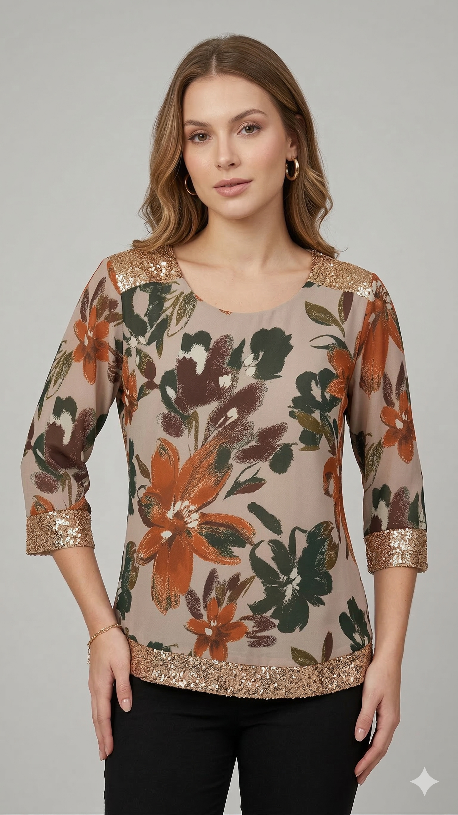 casacca fantasia con paiette FFGAETANA BEIGE MARICLA 