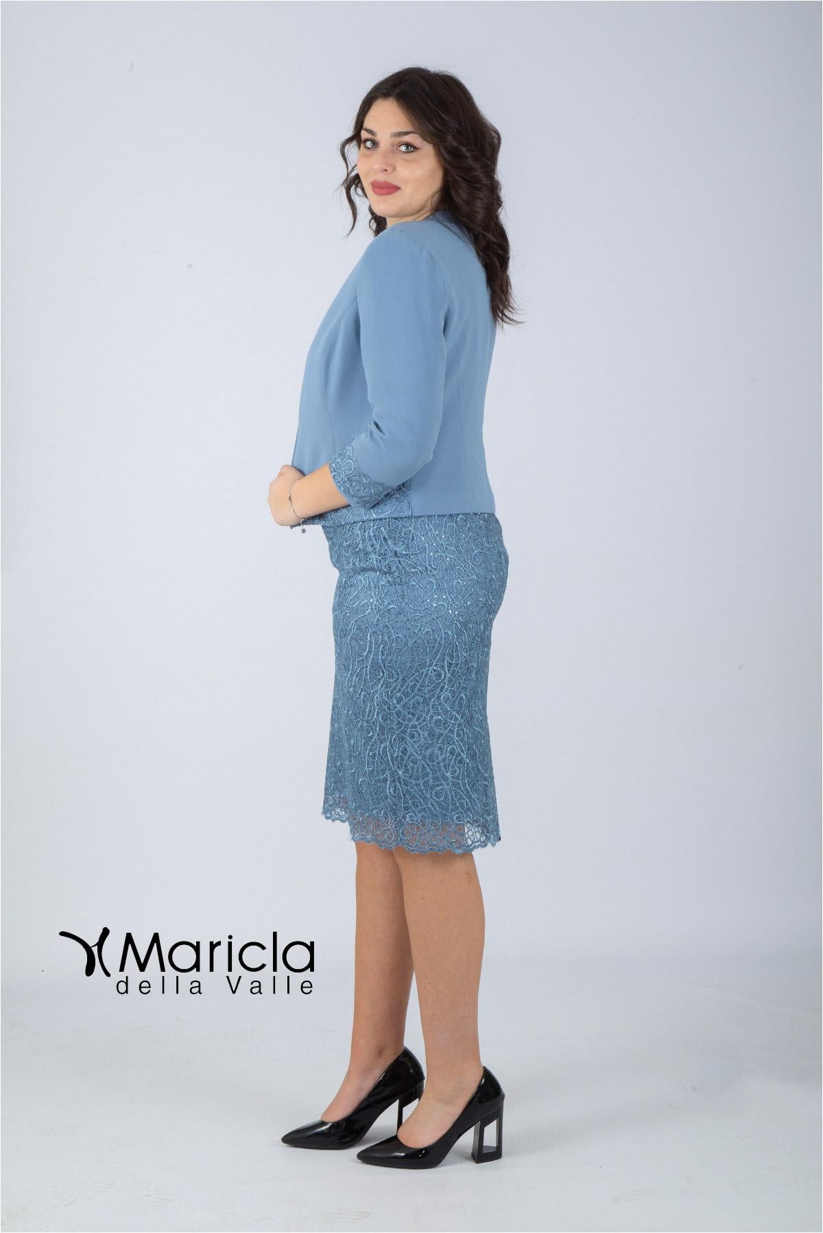 tubino pizzo con giacca GU570 POLVERE MARICLA ELEGANCE 