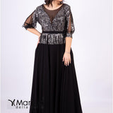 lungo con manica paiette JC34810 NERO MARICLA ELEGANCE 