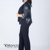 tailleur con ric.paiette PF3030BIS BLU PAOLA FORTI 