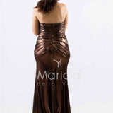 abito lungo bagnato drappeggio DEG55516 BRONZO MARICLA ELEGANCE 