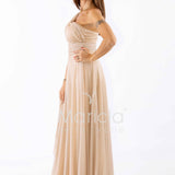 abito monospalla glitter FI7015 ORO MARICLA ELEGANCE 