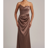 Abito con drapeggio e pietrine strass ALC13 VISONE MARICLA ELEGANCE 