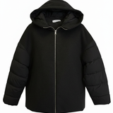 Giaccone Piumino Misto Lana Corto con Maniche Imbottite AZ88P NERO MARICLA 