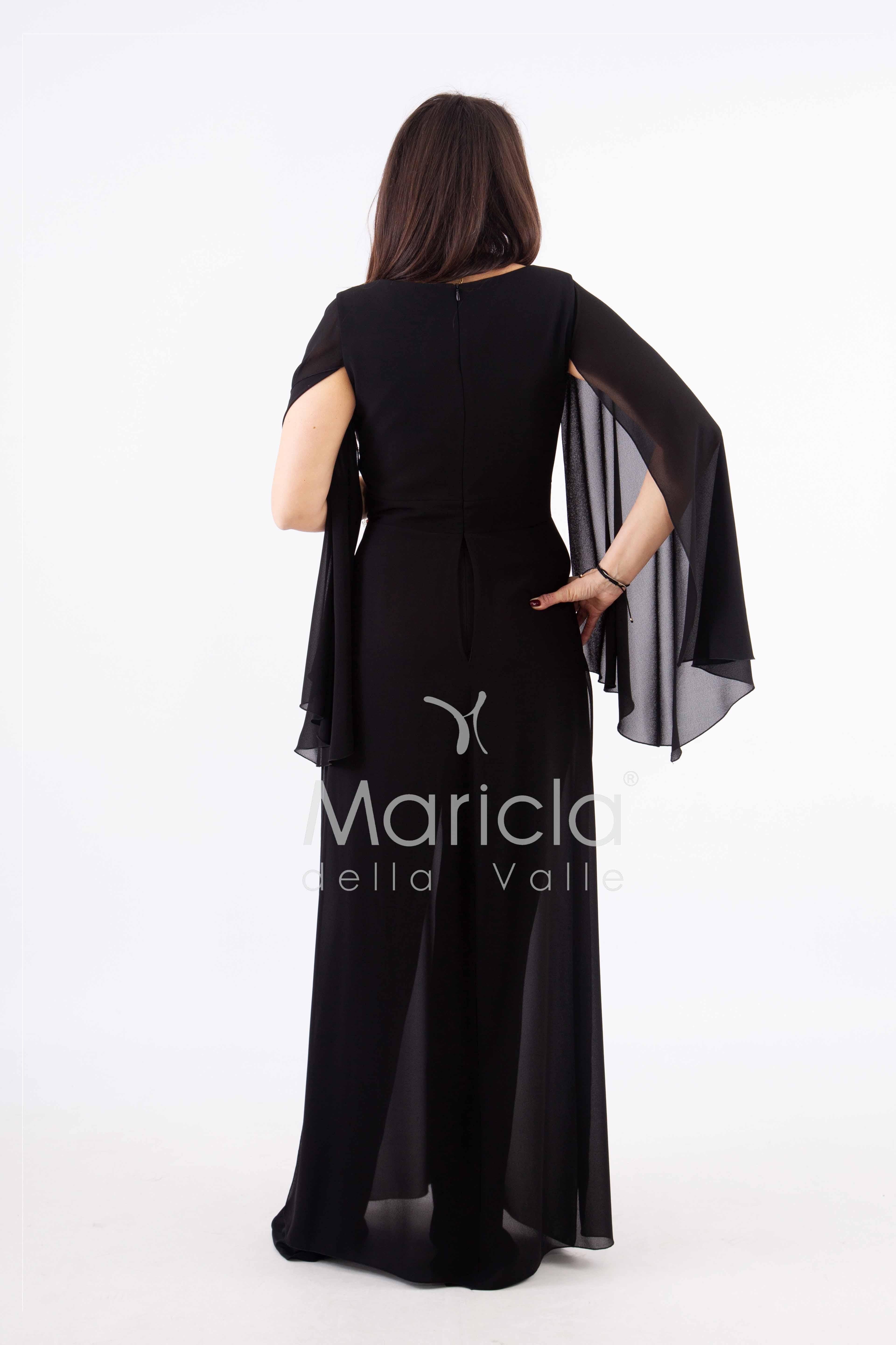 tuta con fascia strass PF105 NERO PAOLA FORTI 