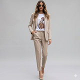 pantalone cotone CF70265 BEIGE CARLA FERRONI 