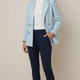 Giacca blazer boucler quadri EC15701 CELESTE MARICLA 