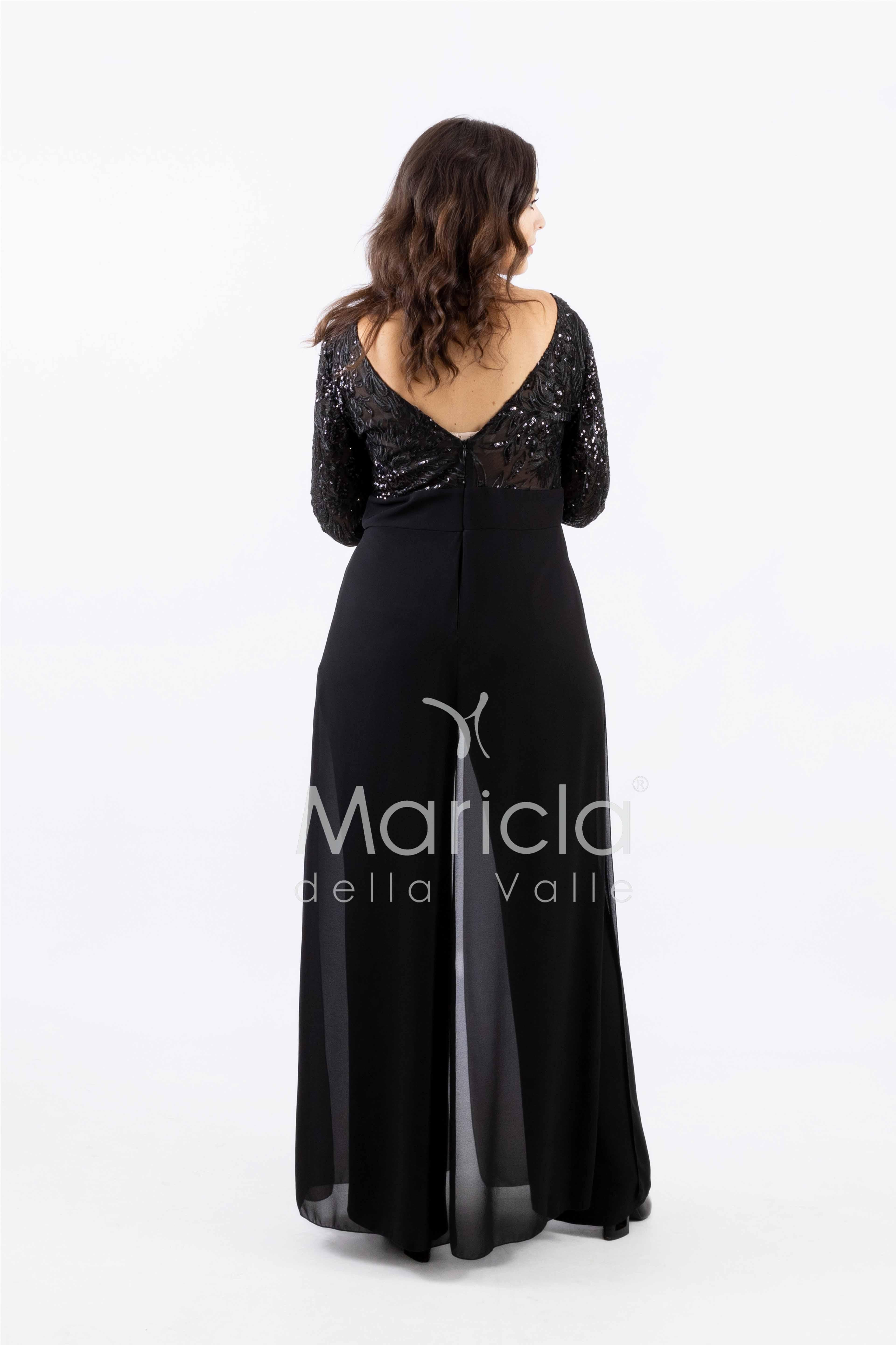 tuta manica 3/4 pizzo SH603 NERO SHARON 