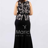 abito lungo con baschina PF316 NERO PAOLA FORTI 