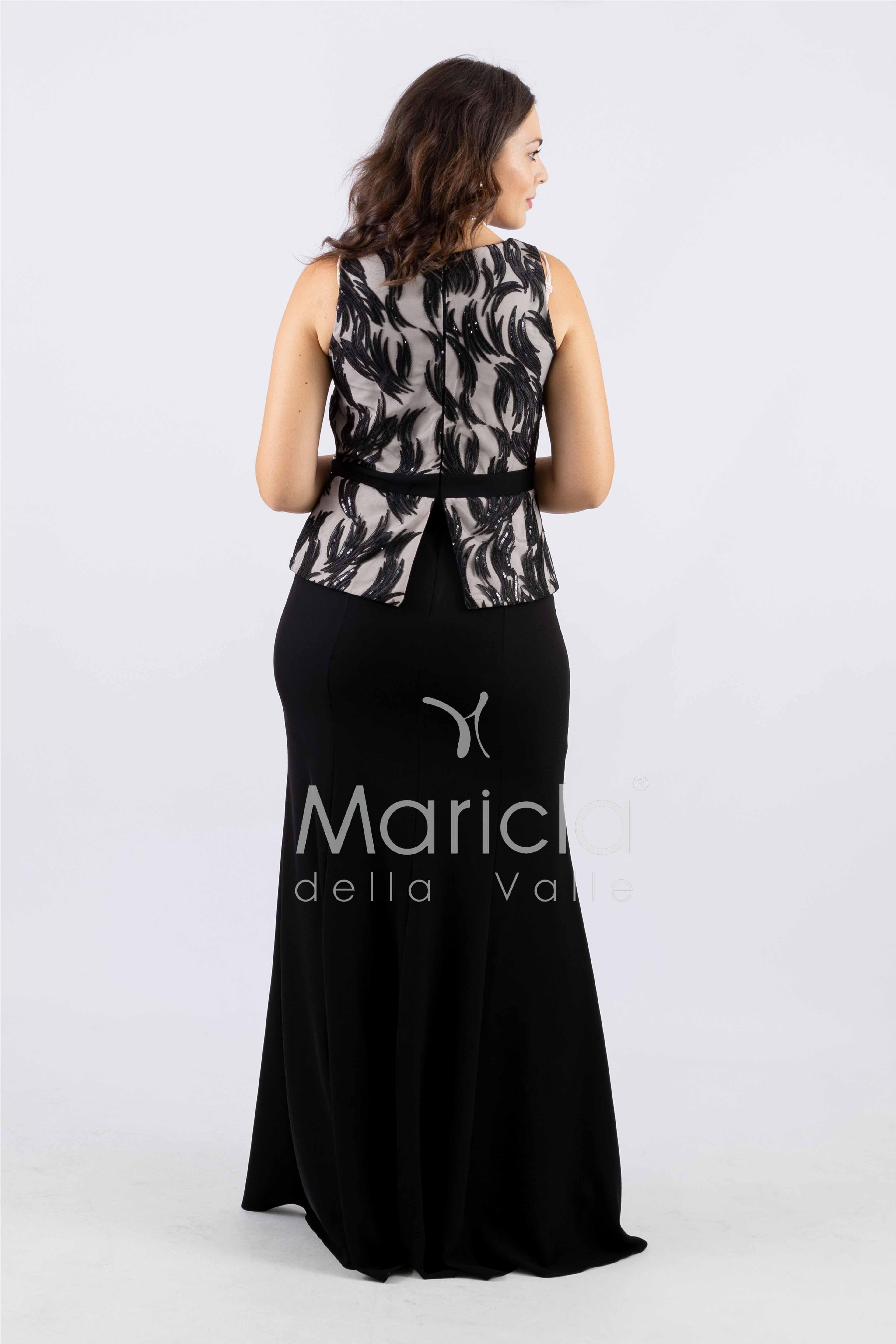 abito lungo con baschina PF316 NERO PAOLA FORTI 
