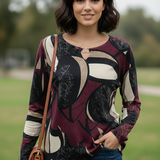 maglia mani calde fantasie con anelli DB10740 AMARONE MARICLA 