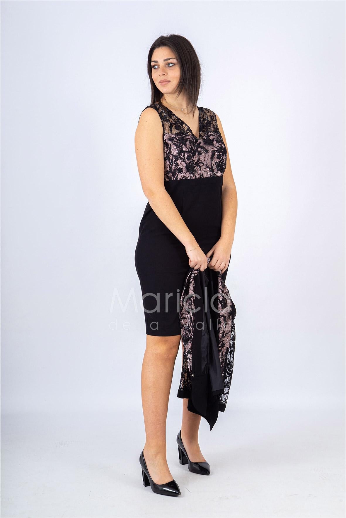 tubino+giacca ric. LH711 NERO LUDOVICA HASSLER 