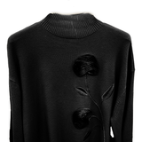 maglia vulcano con fiore A26IMP1763 NERO MARICLA 
