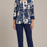 tailleur 3 pz giacca fantasia GRILLO BLU MARICLA 